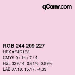 Color code: RGB 244 209 227 | qconv.com