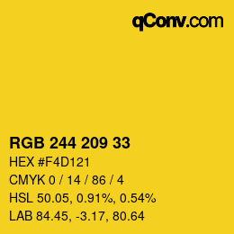 Color code: RGB 244 209 33 | qconv.com