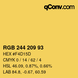 カラーコード: RGB 244 209 93 | qconv.com