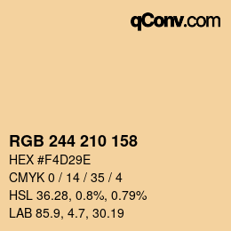 Color code: RGB 244 210 158 | qconv.com