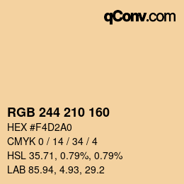Color code: RGB 244 210 160 | qconv.com