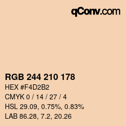 カラーコード: RGB 244 210 178 | qconv.com