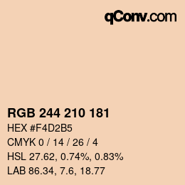 カラーコード: RGB 244 210 181 | qconv.com