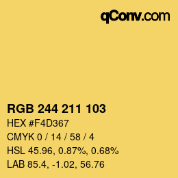 Color code: RGB 244 211 103 | qconv.com
