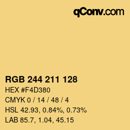 カラーコード: RGB 244 211 128 | qconv.com