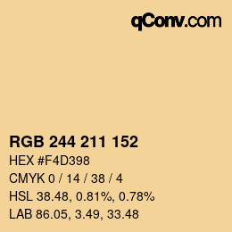 颜色代码: RGB 244 211 152 | qconv.com