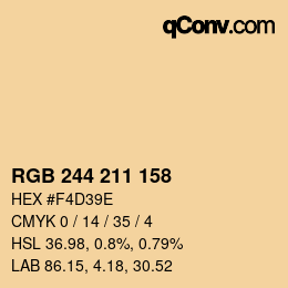 カラーコード: RGB 244 211 158 | qconv.com