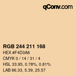 Color code: RGB 244 211 168 | qconv.com