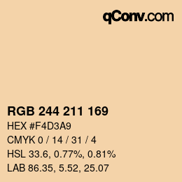 Código de color: RGB 244 211 169 | qconv.com