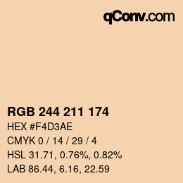 Color code: RGB 244 211 174 | qconv.com