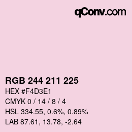 Color code: RGB 244 211 225 | qconv.com