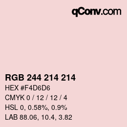 颜色代码: RGB 244 214 214 | qconv.com