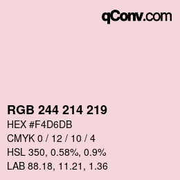 カラーコード: RGB 244 214 219 | qconv.com