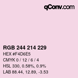 Color code: RGB 244 214 229 | qconv.com