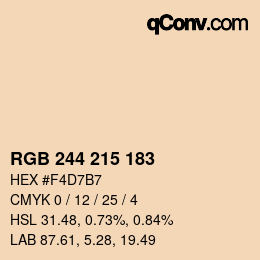 カラーコード: RGB 244 215 183 | qconv.com