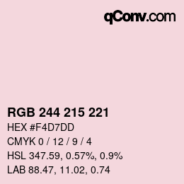 Color code: RGB 244 215 221 | qconv.com