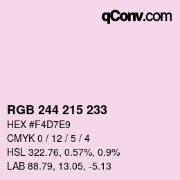 Color code: RGB 244 215 233 | qconv.com