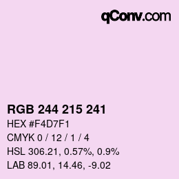Color code: RGB 244 215 241 | qconv.com