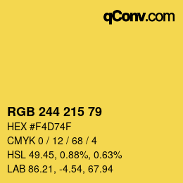 カラーコード: RGB 244 215 79 | qconv.com
