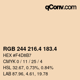 カラーコード: RGB 244 216.4 183.4 | qconv.com