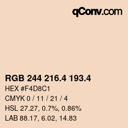 カラーコード: RGB 244 216.4 193.4 | qconv.com