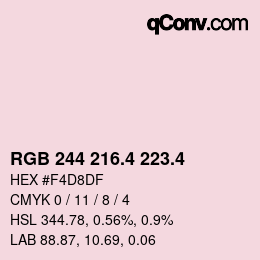 カラーコード: RGB 244 216.4 223.4 | qconv.com