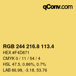 カラーコード: RGB 244 216.8 113.4 | qconv.com
