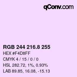 カラーコード: RGB 244 216.8 255 | qconv.com
