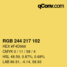 Color code: RGB 244 217 102 | qconv.com