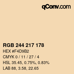 Color code: RGB 244 217 178 | qconv.com