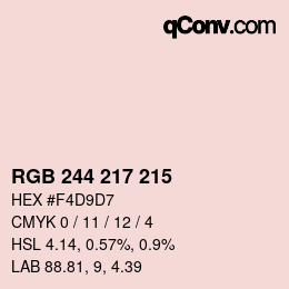 Color code: RGB 244 217 215 | qconv.com