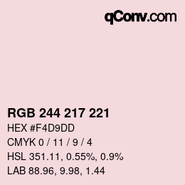 颜色代码: RGB 244 217 221 | qconv.com