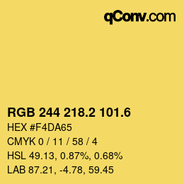 カラーコード: RGB 244 218.2 101.6 | qconv.com