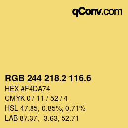 カラーコード: RGB 244 218.2 116.6 | qconv.com