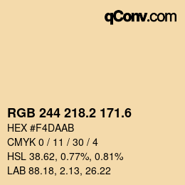 カラーコード: RGB 244 218.2 171.6 | qconv.com