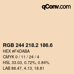 カラーコード: RGB 244 218.2 186.6 | qconv.com