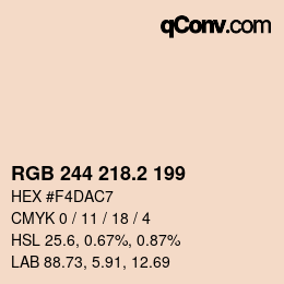 カラーコード: RGB 244 218.2 199 | qconv.com