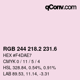 カラーコード: RGB 244 218.2 231.6 | qconv.com