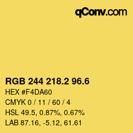 カラーコード: RGB 244 218.2 96.6 | qconv.com