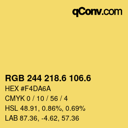 カラーコード: RGB 244 218.6 106.6 | qconv.com