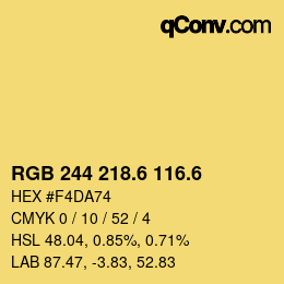 カラーコード: RGB 244 218.6 116.6 | qconv.com