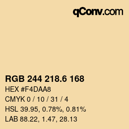 カラーコード: RGB 244 218.6 168 | qconv.com