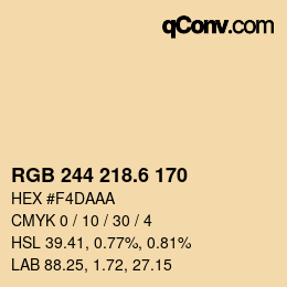 カラーコード: RGB 244 218.6 170 | qconv.com