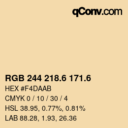 カラーコード: RGB 244 218.6 171.6 | qconv.com