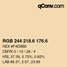 カラーコード: RGB 244 218.6 176.6 | qconv.com