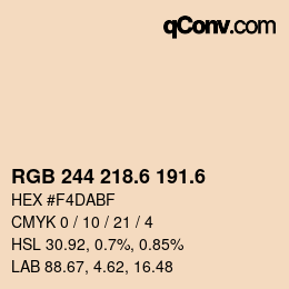 カラーコード: RGB 244 218.6 191.6 | qconv.com