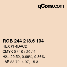 カラーコード: RGB 244 218.6 194 | qconv.com