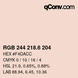 カラーコード: RGB 244 218.6 204 | qconv.com