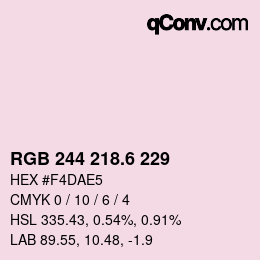 カラーコード: RGB 244 218.6 229 | qconv.com