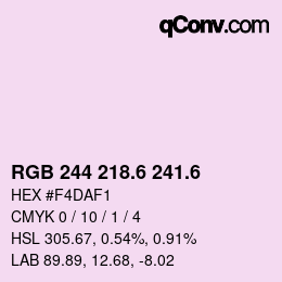 カラーコード: RGB 244 218.6 241.6 | qconv.com
